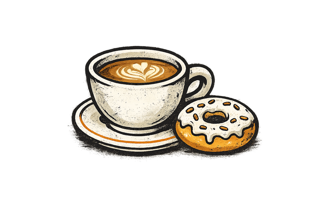 A latte and a donut